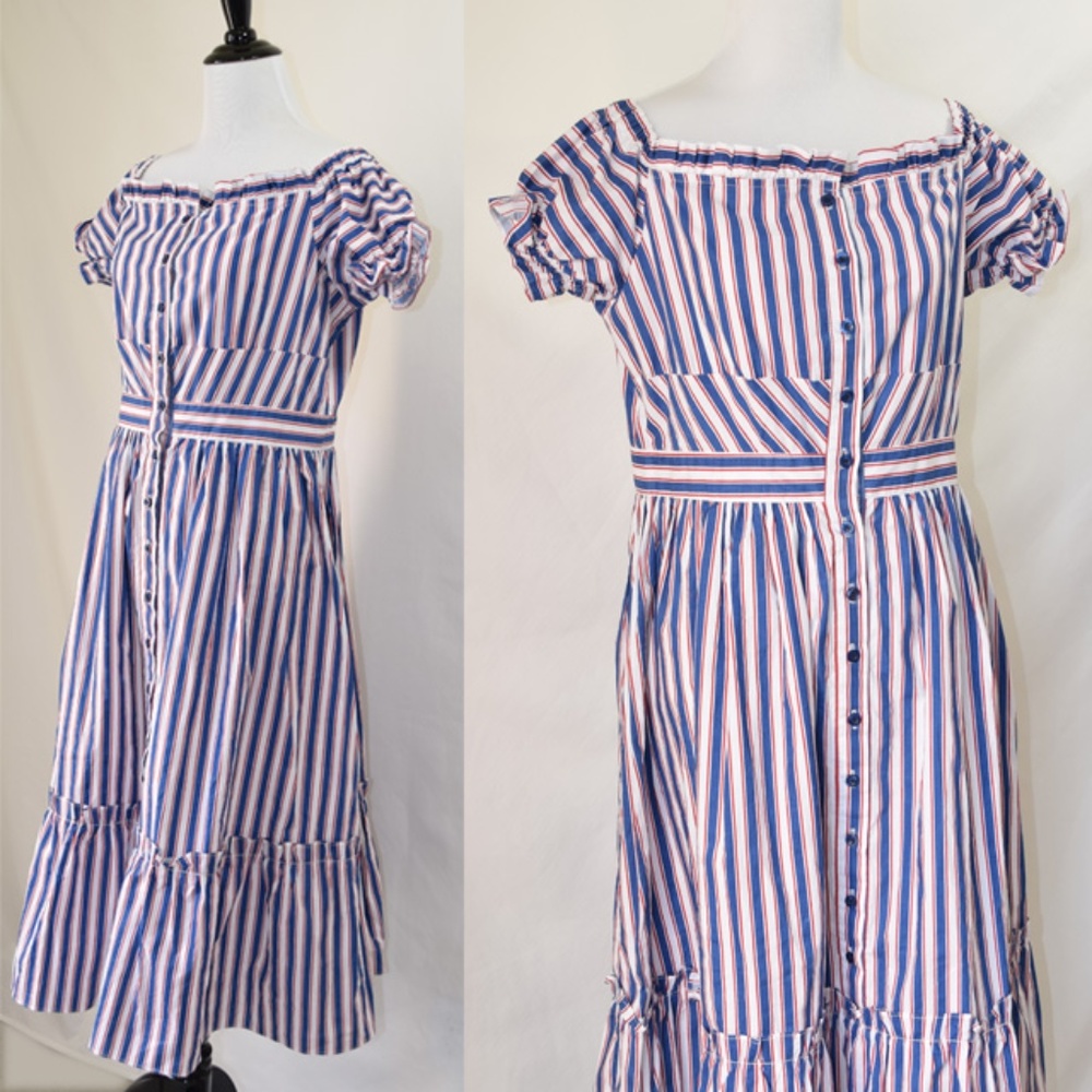 NWT Lucy Paris Off Shoulder Buttons Strip Dress